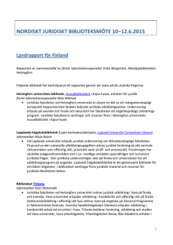 nordiskt juridiskt biblioteksmöte 10‒12.6.2015