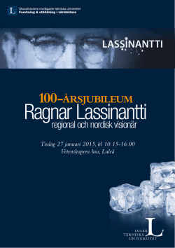 Ragnar Lassinantti - Luleå tekniska universitet