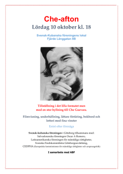 Che-afton Lördag 10 oktober kl. 18 - Svensk
