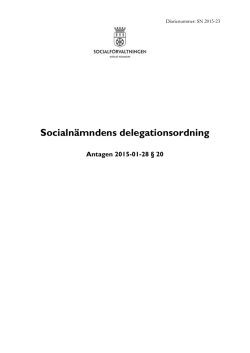 Delegationsordning för socialnämnden