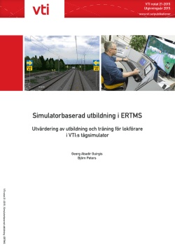 Simulatorbaserad utbildning i ERTMS Utvärdering av