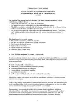 Pakkausseloste: Tietoa potilaalle Sertralin ratiopharm 50 mg
