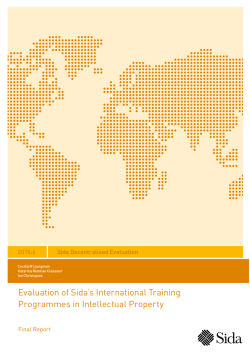 Evaluation of Sida`s International Training Programmes in