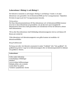 Labbinstruktioner, biologi 1/A (2 MB, pdf)