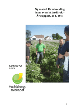 Ny modell för utveckling_inom_svenskt_jordbruk_årsrapport_år_1