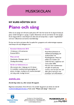 Piano och sång - Upplands Väsby kommun