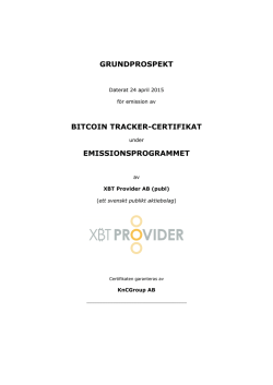 Prospekt - XBT Provider