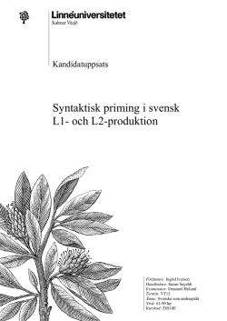 Syntaktisk priming i svensk L1-och L2