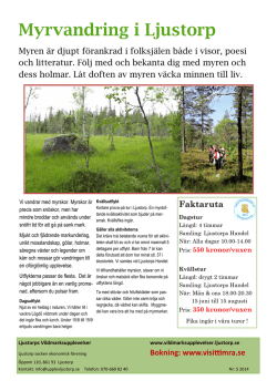 Produktblad myrvandring - vildmarksupplevelser i Ljustorps