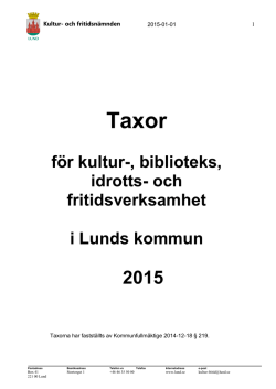 Taxor och avgifter för 2015