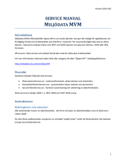 Miljödata MVM web service manual