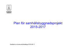 Projektplan för samhällsbyggnadsprojekt 2015-2017