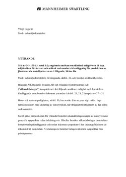 YTTRANDE - Höganäs