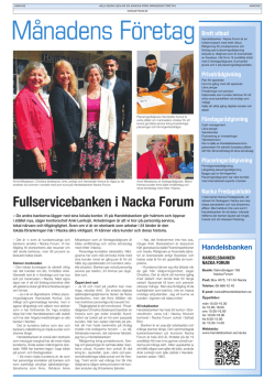 Fullservicebanken i Nacka Forum