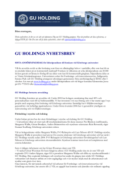 Notiser: GU Holding och portföljbolagen -3 maj 2006
