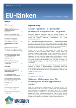 EU-länken nr 10 2015 - Stockholmsregionens Europakontor
