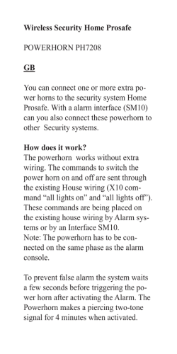 Wireless Security Home Prosafe POWERHORN