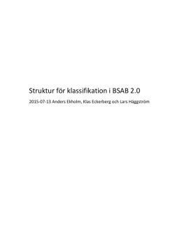 Struktur för klassifikation i BSAB 2.0