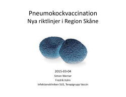 Pneumokockvaccination av äldre och riskgrupper