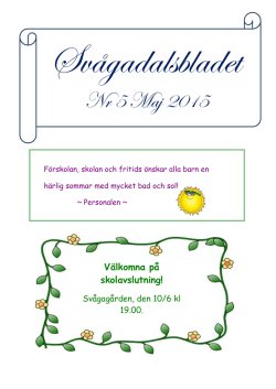 Nr 5 Maj 2015 - Svågadalens intresseförening