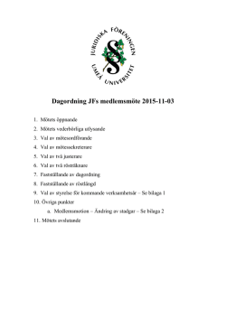 Dagordning JFs medlemsmöte 2015-11-03