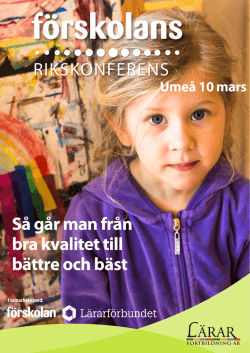 Förskolans rikskonferens Umeå H