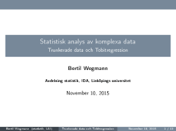 Statistisk analys av komplexa data