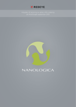 Prospekt - Nanologica