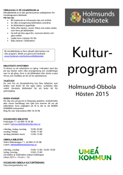 Holmsund & Obbola kulturprogram höst 2015