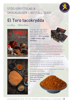 El Toro tacokrydda - Svensk Idrottssupport