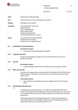 Protokoll från beredningen för invånardialog 2015-05-04