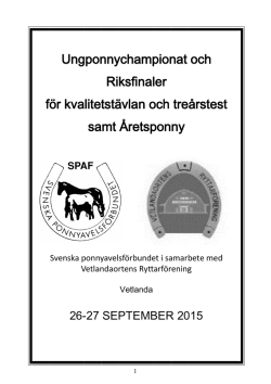 Katalog 2015 - Svenska Ponnyavelsförbundet