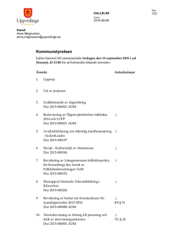 Kallelse KS 2015-09-15