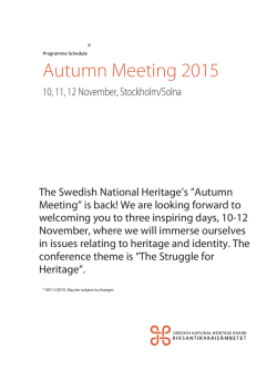 Autumn Meeting 2015