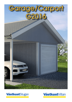 Leveransbeskrivning Garage/Carport, G2016