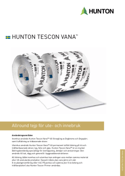 Produktblad Hunton Tescon Vana