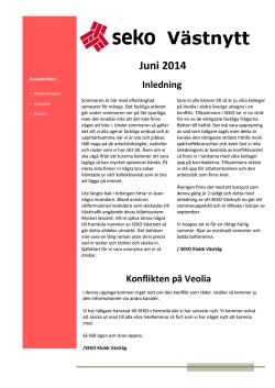 Västnytt Juni 2014 - SEKO klubb Västtåg