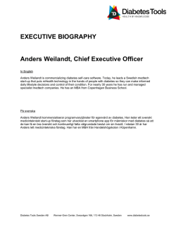 EXECUTIVE BIOGRAPHY Anders Weilandt, Chief Executive Officer