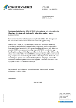 Remiss av betänkandet SOU 2015:23 Informations