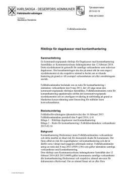 Riktlinje för dagskassor med kontanthantering