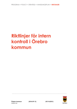 Riktlinjer för intern kontroll i Örebro kommun