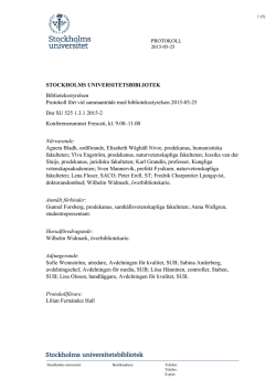 Protokoll 2015-05-25 - Stockholms universitetsbibliotek