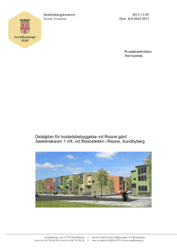 Detaljplan för bostadsbebyggelse vid Rissne gård