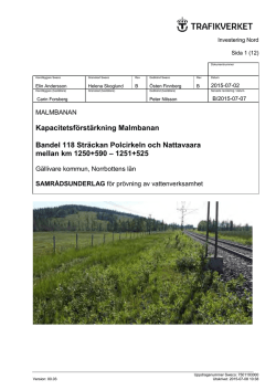 Kapacitetsförstärkning Malmbanan Bandel 118