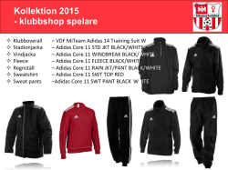 Kollektion 2015 - klubbshop spelare