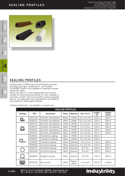 SEALING PROFILES SEALING PROFILES