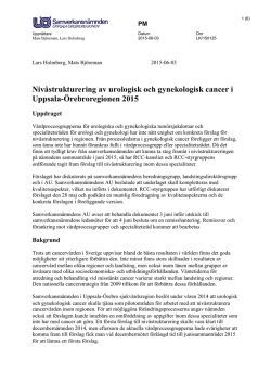 Nivåstrukturering av urologisk och gynekologisk cancer i Uppsala