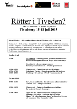Programmet 2015 - Rötter i Tiveden