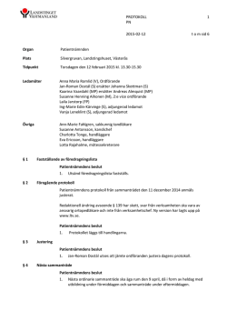 Patientnämndens protokoll 2015-02-12
