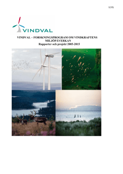 Sammanställning av Vindvals rapporter och pågående projekt 2005